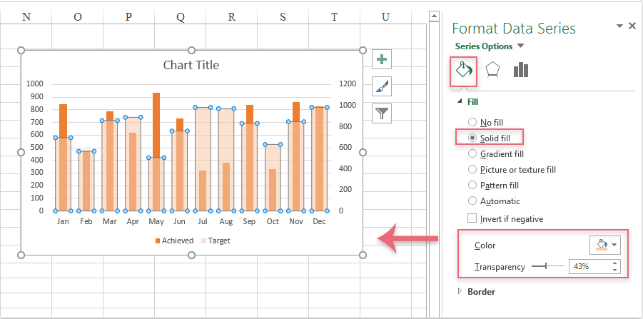 excel easy filter create chart a bar overlaying bar in chart another to How