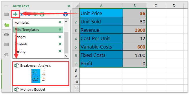 break even analysis in excel