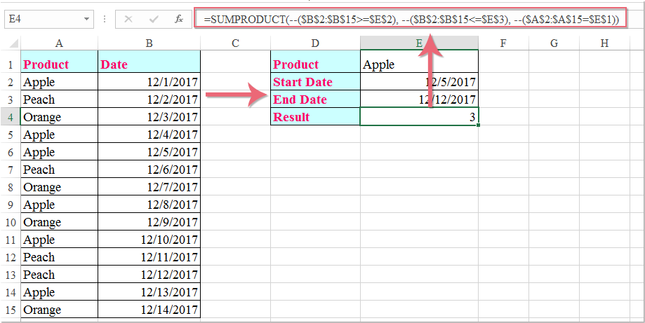 Excel how to count cells with dates in them