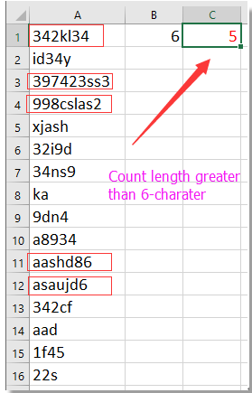 How to count number of instances if string length is greater than X in ...