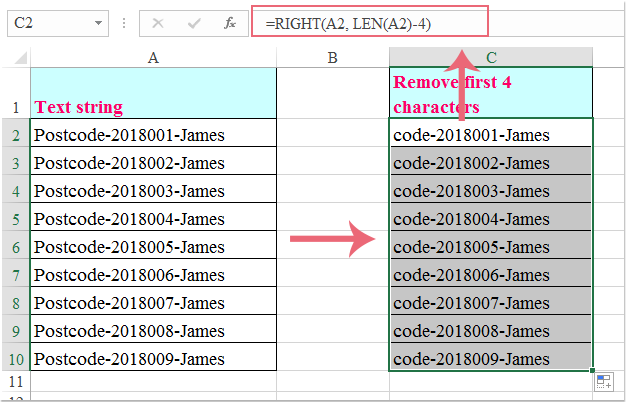 excel extract to how 6 last characters in remove text How certain first, last from or characters to