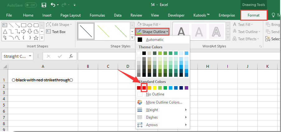 how to strikethrough text in excel