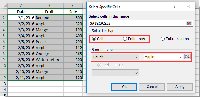 how to count selected cells in excel