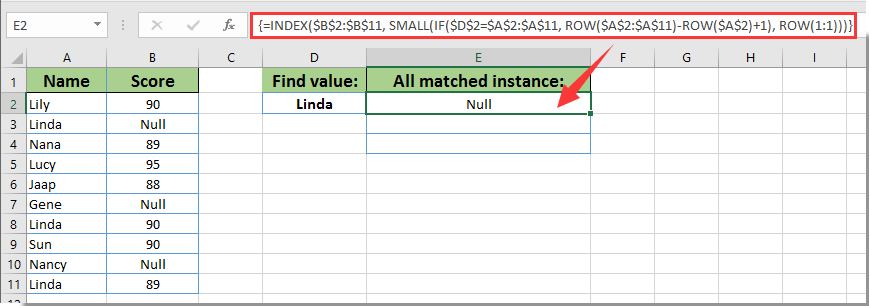 How To List All Matched Instances Of A Value In Excel?