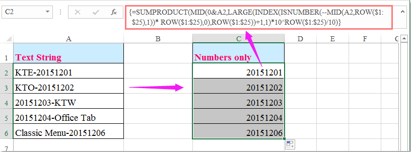 to numbers in string from extract a how excel number Excel? from string extract in to text only How