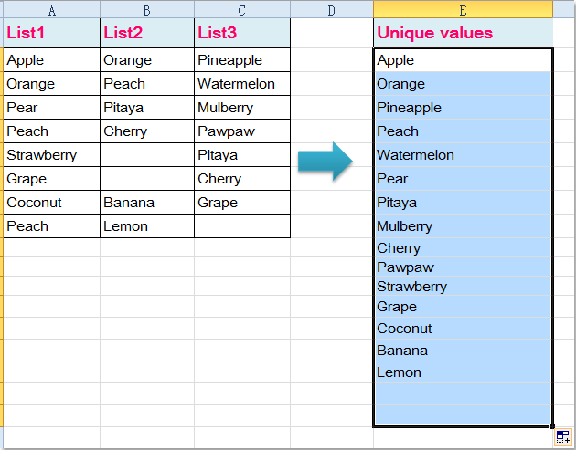 from excel multiple extract in how to values columns unique in multiple Excel? values to from extract unique columns How