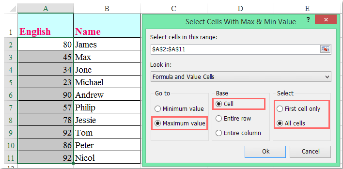 Excel Find Highest Value In A Row And Return Adjacent Cell