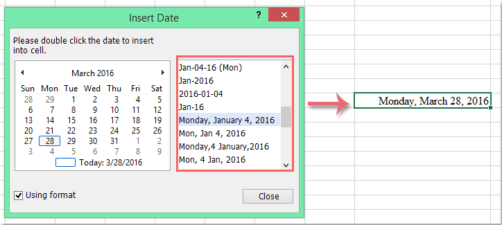 insert date and time in excel for mac