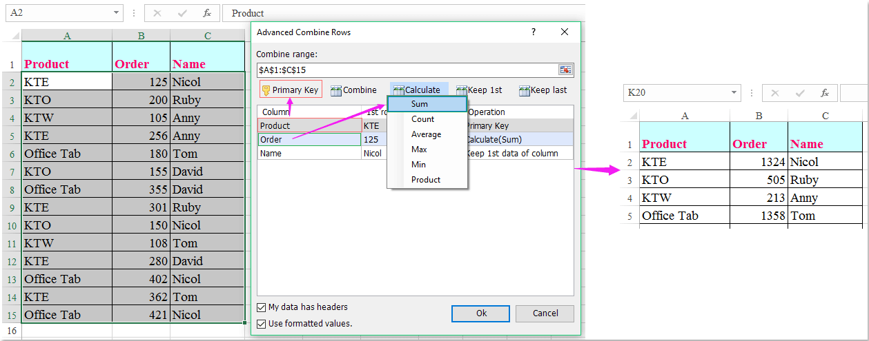 2019 pivot table Excel? in How then multiply two sum to and columns