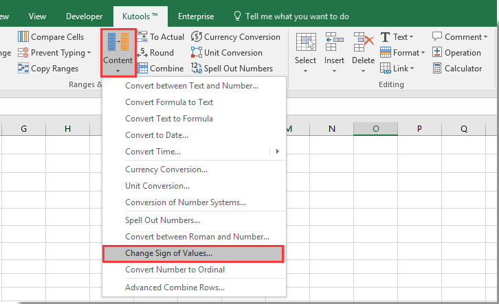 How to change negative number to zero in Excel?