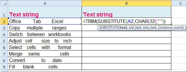 Excel Replace Multiple Spaces With One