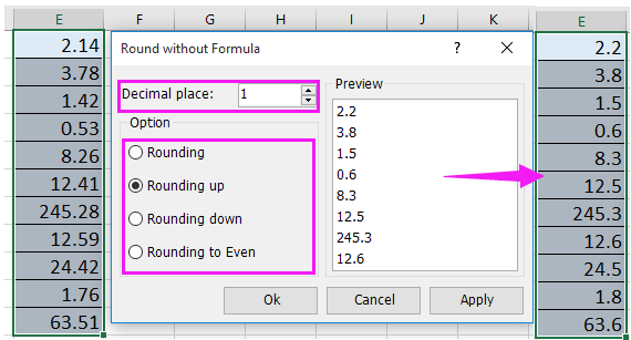 excel round function