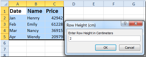 Excel Set Cell Size In Cm