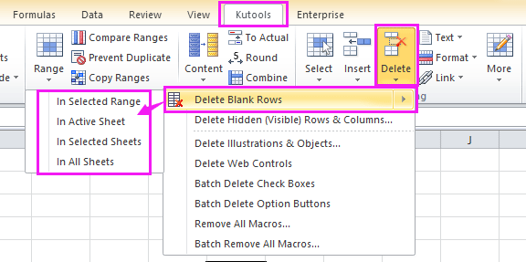 doc delete blank row