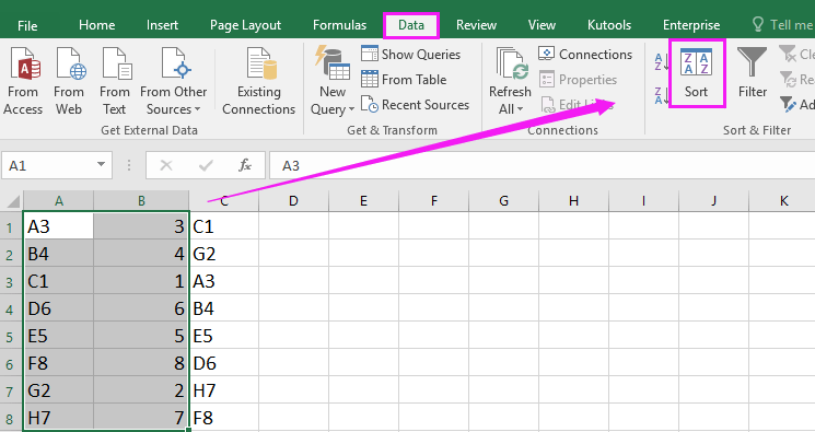 doc sort match to another column 3