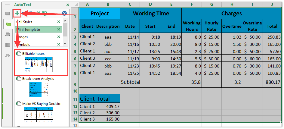 billable hours template excel free