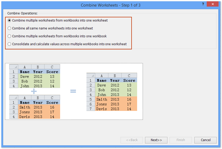 How to merge excel worksheets to one worksheet