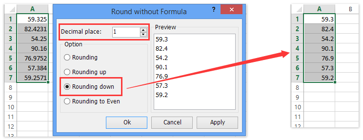 excel round function