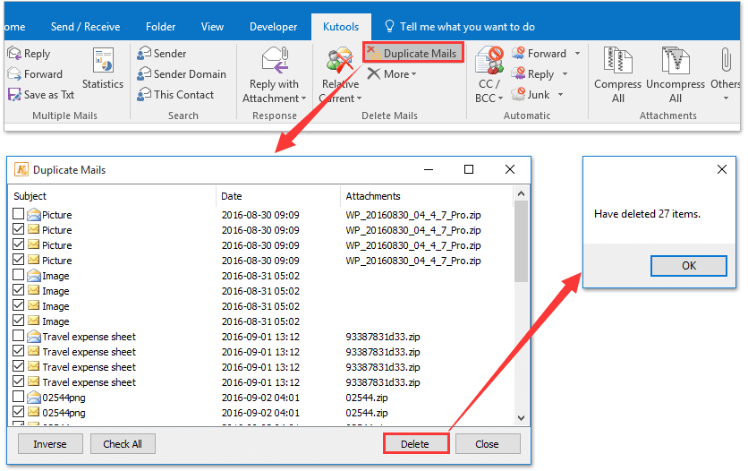 Microsoft outlook delete duplicate emails