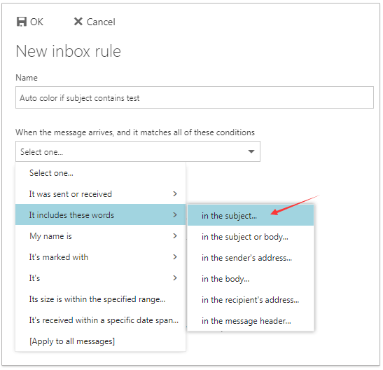 How to create a rule in