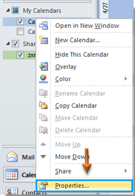 share calendar outlook