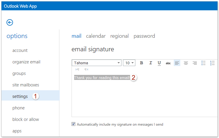 how to add signature in outlook