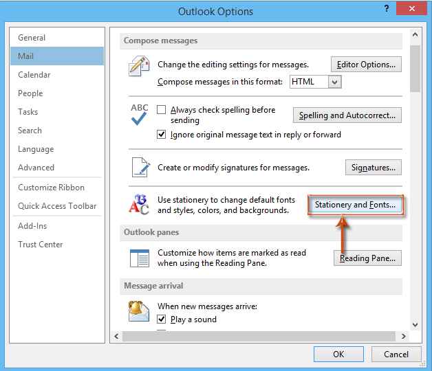 how to configure the font size and color for replying in outlook outlook change font size