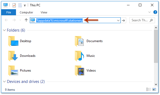 outlook stationery download