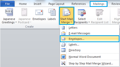 how to print addresses on envelopes