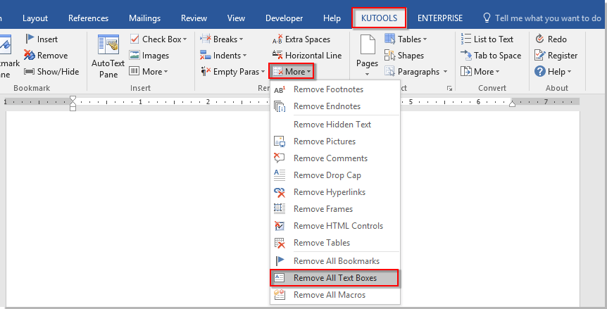 How do you delete a text box in word without deleting the text