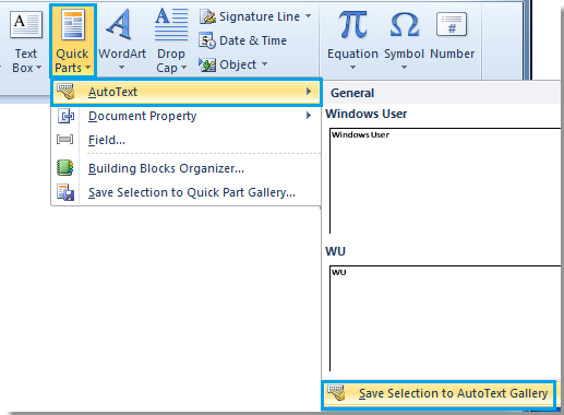 Quick Parts and AutoText in Outlook how to add edit and use