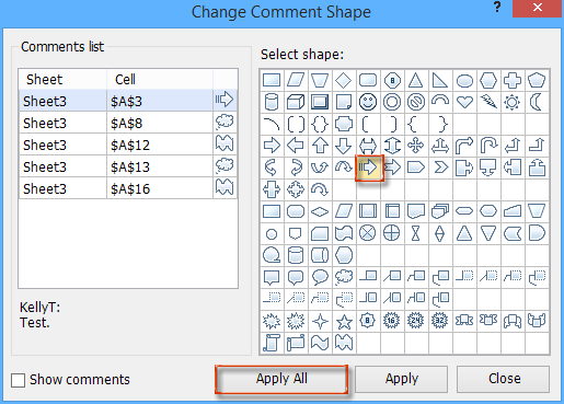 Quickly change the shape of comment box in Excel
