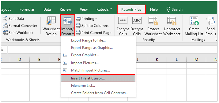 Quickly import or insert data from another worksheet or text files in Excel