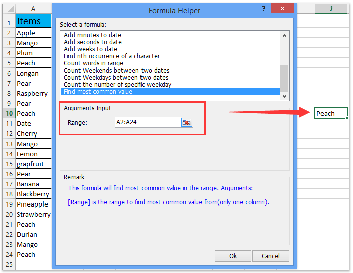 kutools excel count values